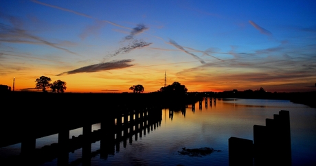 Zonsondergang vanaf de sluis