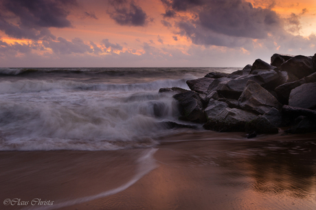 Wet rocks @ sunset