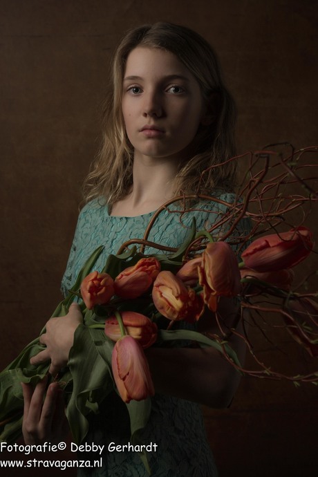 Sanne met Tulpen