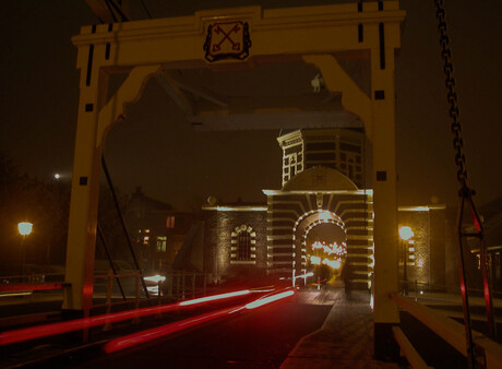 City gate by night