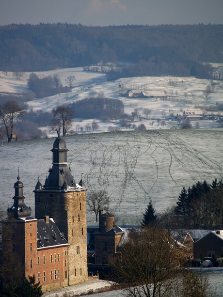 Kasteel Beusdael in sneeuw