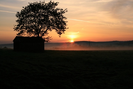 Zonsopkomst in de Ardennen