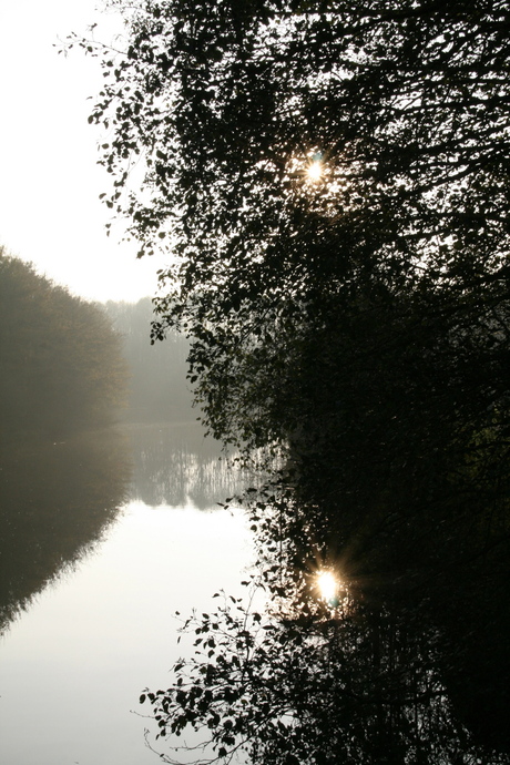 dubbele zon in de herfst