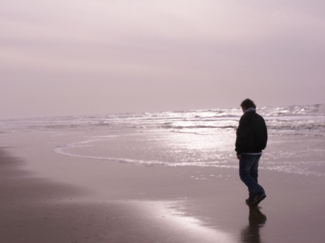 smsen op het strand