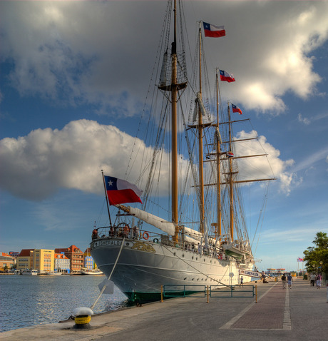 Zeilschip in Willemstad, Curacao