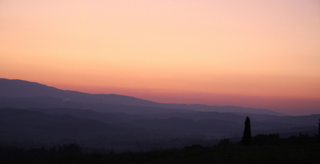 Zonsondergang Toscane