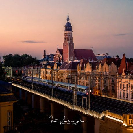 Zonsondergang in Krakòw