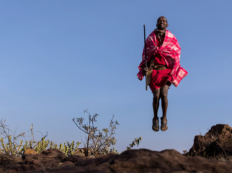 Springende Masai