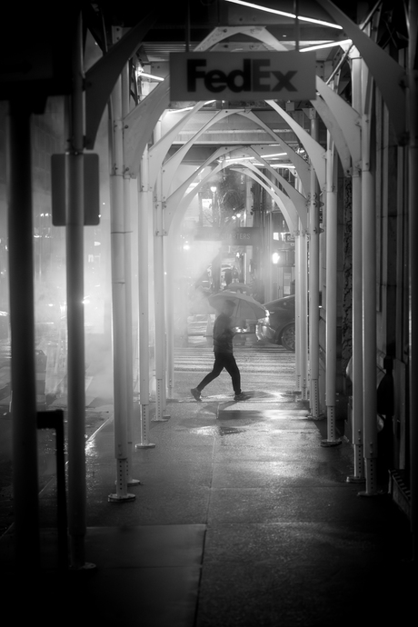 Umbrella in the steam