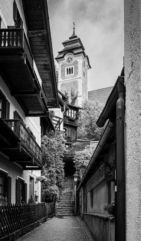 Hallstatt in zwart/wit