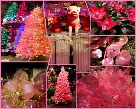 pink ribbon collage Kerstmis