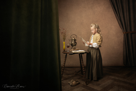Portrait of a Girl reading a letter