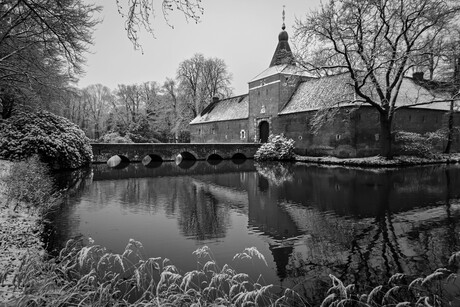 Kasteel  in Arcen in de winter.
