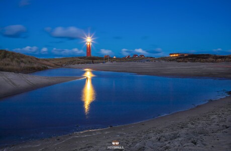 Texel tijdens het blauwe uurtje.