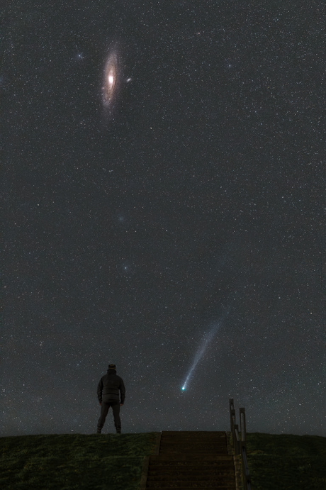 When a comet meets a galaxy