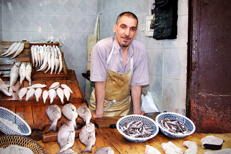 Vishandelaar in Marokko
