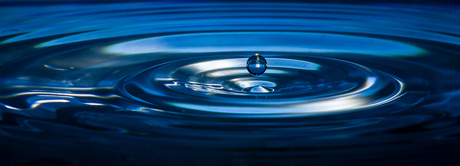 Shining drop of water