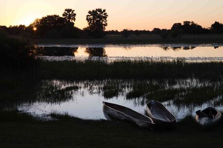 Botswana, Sunset over the Okavango Delta