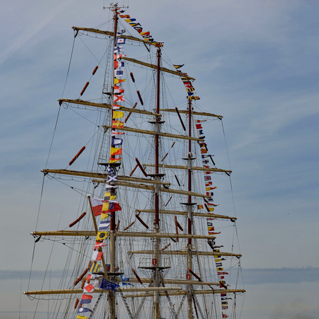 Met vlag en wimpel