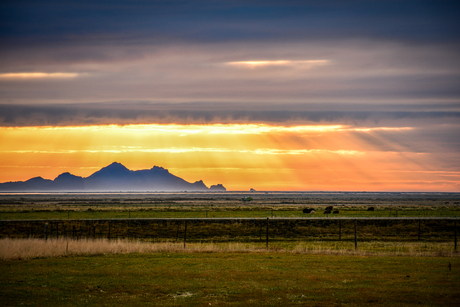 sunset ijsland