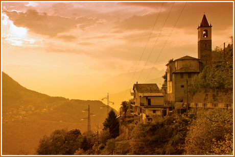 Sunset in northern Italy