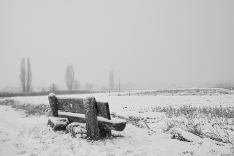 Heukelommetje in zwart-wit