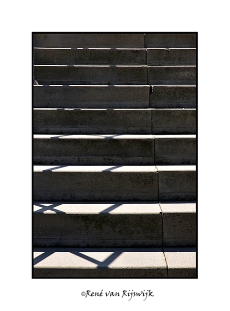 Stairs with shadows.