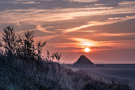 De zon komt op boven Texel