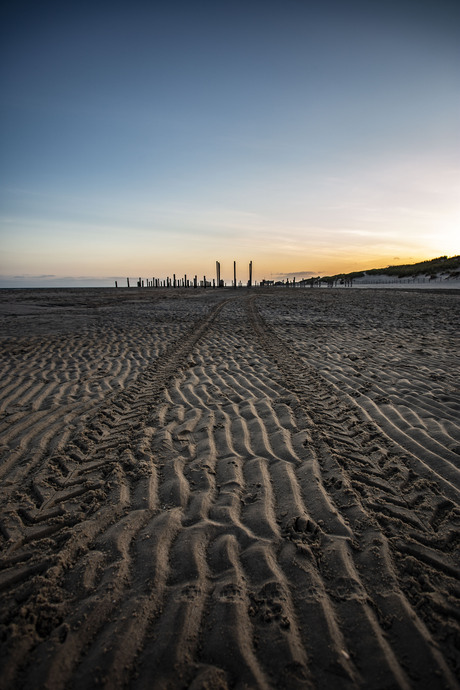 Sporen in het zand