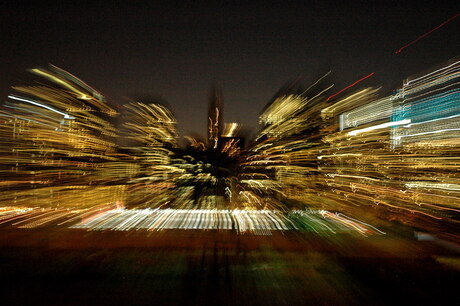 New York skyline by night