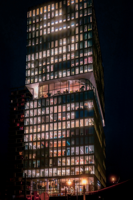 Nighttime Neon City Wasteland