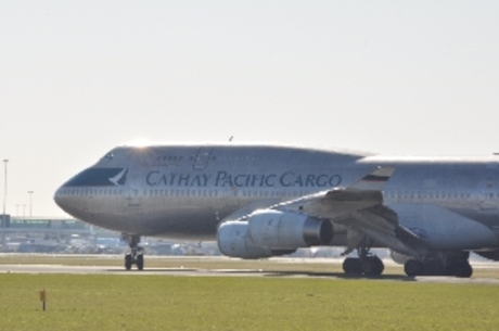 Cathay Pacific Cargo on its way to Hong Kong