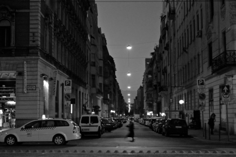 Women on the street at night