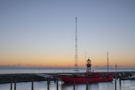 zonsondergang in de haven