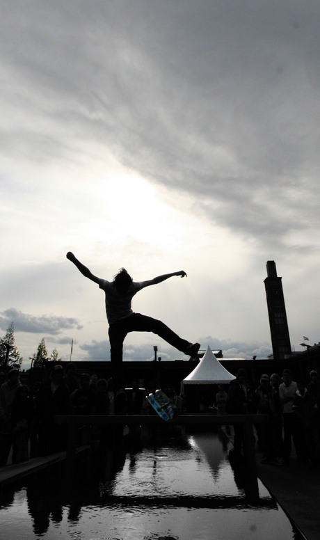 Skater in actie