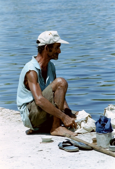 Cubaanse visser in Havana