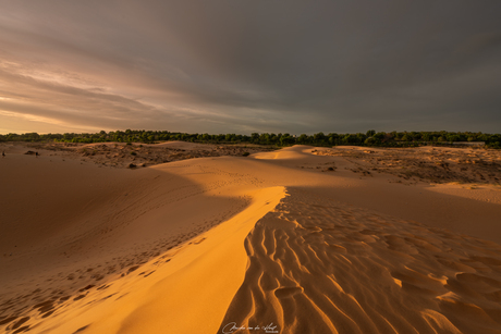 Zonsondergang in de rode duinen van Mui Ne 