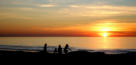 playing in the sunset