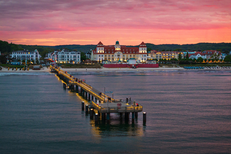 Binz bij zonsondergang