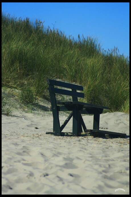 bankje in de duinen