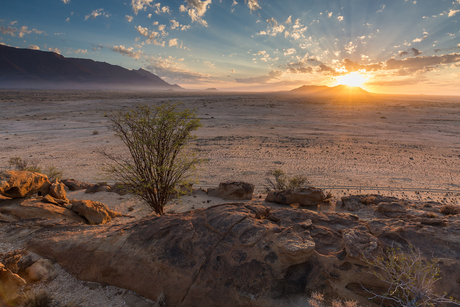 Zonsopgang in Namibië