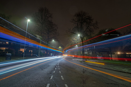 Bus light trails