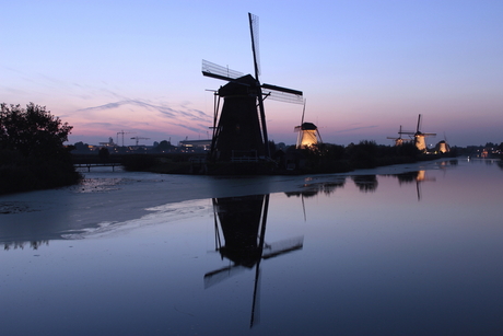 Het blauwe uurtje in Kinderdijk