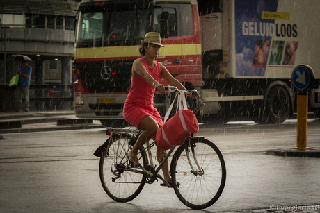 fietsen in de regen