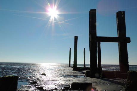 De zon op het wad