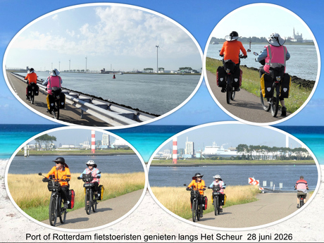 Collage Zoom Zomer Pauze H v Holland Fietstoeristen langs Het Scheur 28 juni 2026