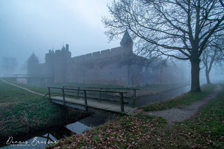 een mistige ochtend bij het Kasteel