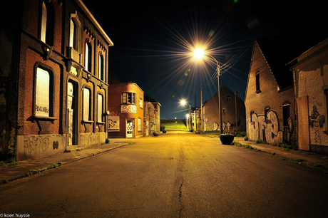 Doel at night, East Flanders, Belgium