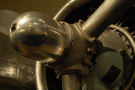 Close-up van de prop van een B25