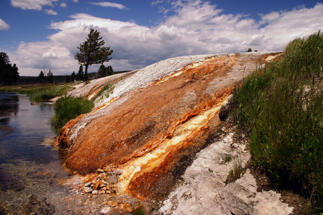Kalkafzetting in het Yellowstone park